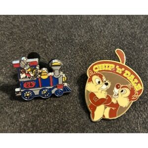Lot Of 2‎ WDW  2003 Pins Donald in Train LE Disney 18788 And Chip And Dale 3839